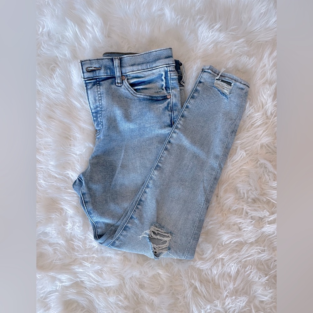 Express cropped skinny mid rise jean